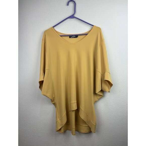 Simpli Tops - Women's Gold Flowy Top